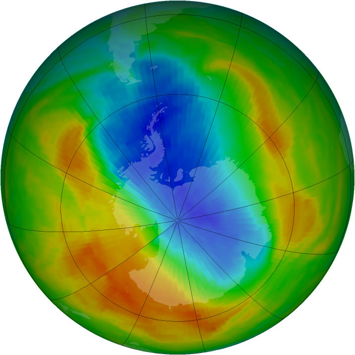 Antarctic ozone map for 01 November 1983
